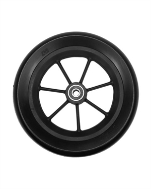 Baghjul, soft, til Leopard, Tiger og Buffalo rollator, sort, inkl. afstandsrør