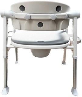 Toiletstolen har en sædebredde på 44 cm